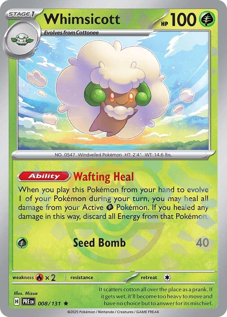 Whimsicott (008/131) (Master Ball Pattern) [Scarlet & Violet: Prismatic Evolutions] | Dumpster Cat Games