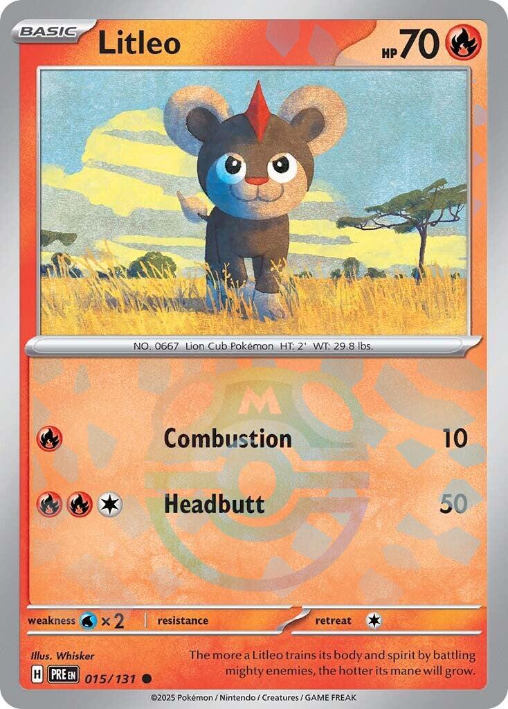 Litleo (015/131) (Master Ball Pattern) [Scarlet & Violet: Prismatic Evolutions] | Dumpster Cat Games