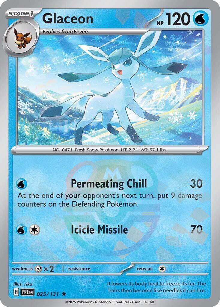 Glaceon (025/131) (Master Ball Pattern) [Scarlet & Violet: Prismatic Evolutions] | Dumpster Cat Games