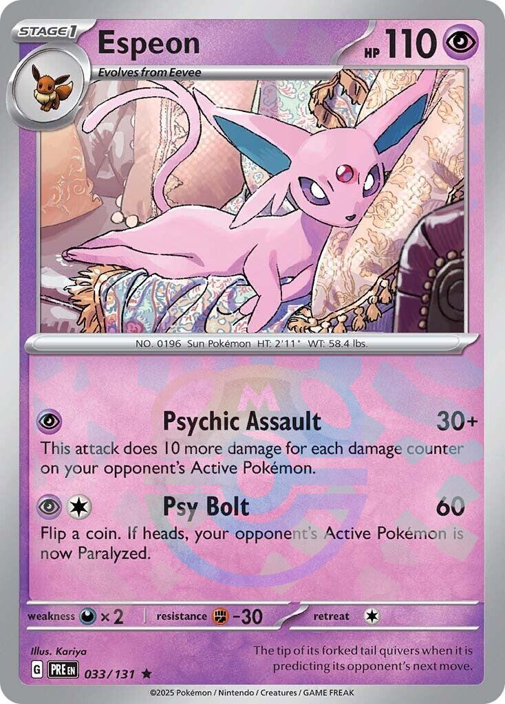 Espeon (033/131) (Master Ball Pattern) [Scarlet & Violet: Prismatic Evolutions] | Dumpster Cat Games