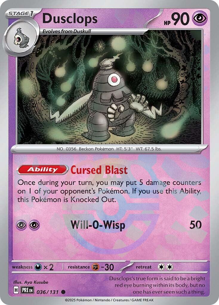 Dusclops (036/131) (Master Ball Pattern) [Scarlet & Violet: Prismatic Evolutions] | Dumpster Cat Games