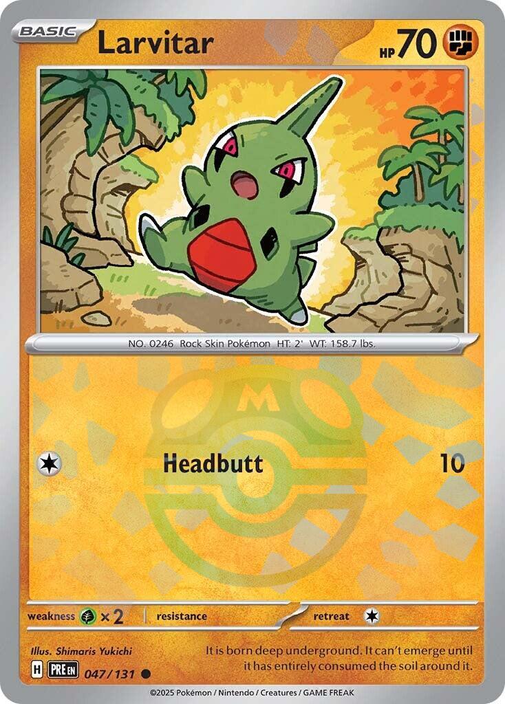 Larvitar (047/131) (Master Ball Pattern) [Scarlet & Violet: Prismatic Evolutions] | Dumpster Cat Games