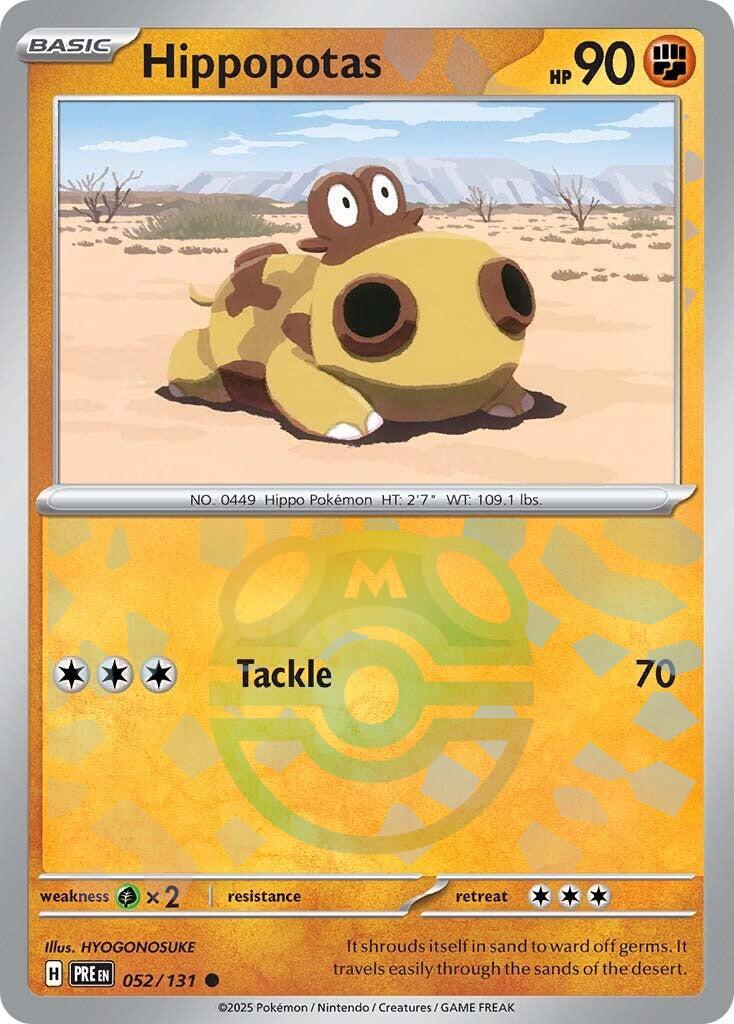 Hippopotas (052/131) (Master Ball Pattern) [Scarlet & Violet: Prismatic Evolutions] | Dumpster Cat Games