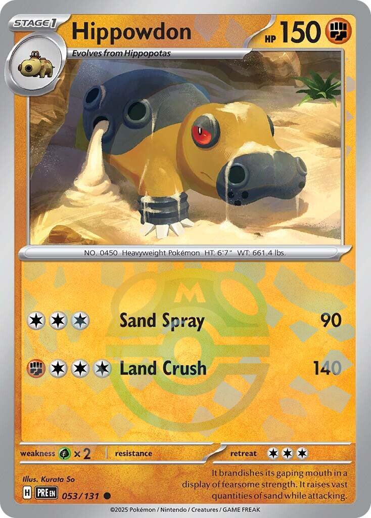 Hippowdon (053/131) (Master Ball Pattern) [Scarlet & Violet: Prismatic Evolutions] | Dumpster Cat Games