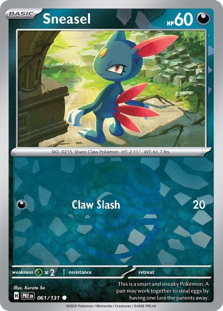 Sneasel (061/131) (Master Ball Pattern) [Scarlet & Violet: Prismatic Evolutions] | Dumpster Cat Games