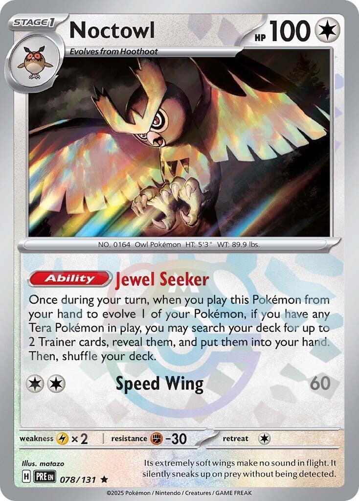 Noctowl (078/131) (Master Ball Pattern) [Scarlet & Violet: Prismatic Evolutions] | Dumpster Cat Games