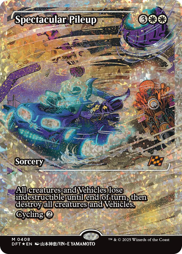 Spectacular Pileup (Showcase Fracture Foil) (Japanese) [Aetherdrift] | Dumpster Cat Games