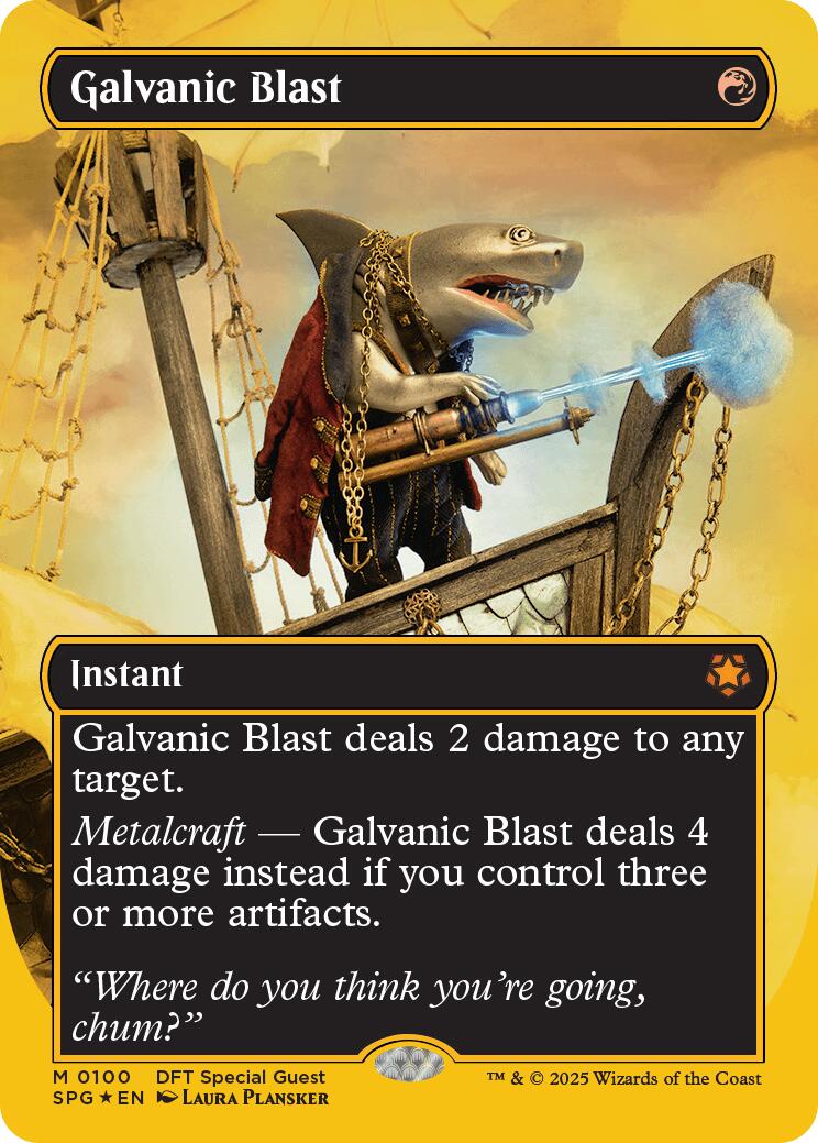Galvanic Blast (Borderless) (First-Place Foil) [Aetherdrift Special Guests] | Dumpster Cat Games