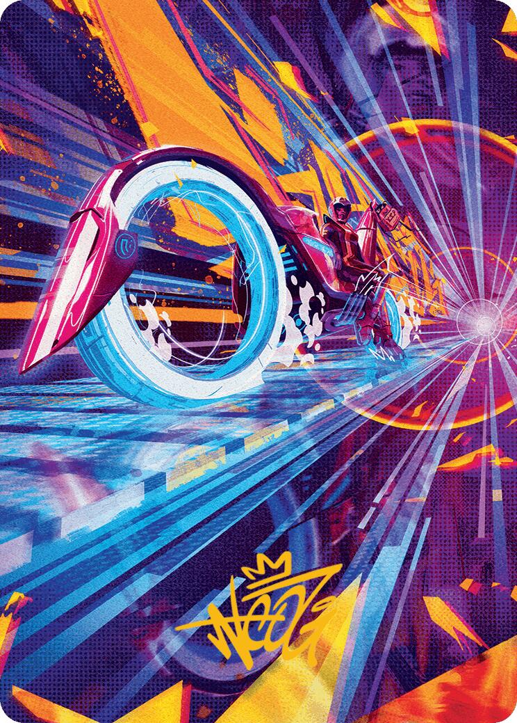 Spotcycle Scouter Art Card (Gold-Stamped Signature) [Aetherdrift Art Series] | Dumpster Cat Games