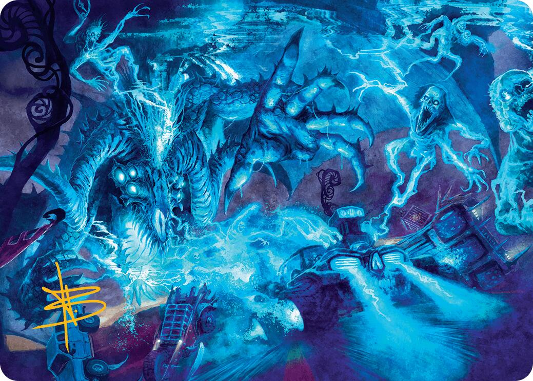 The Speed Demon Art Card (Gold-Stamped Signature) [Aetherdrift Art Series] | Dumpster Cat Games