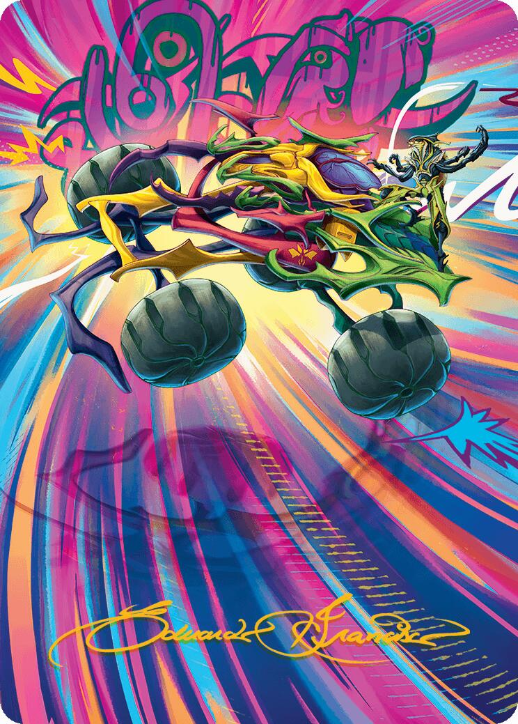 Thunderous Velocipede Art Card (Gold-Stamped Signature) [Aetherdrift Art Series] | Dumpster Cat Games