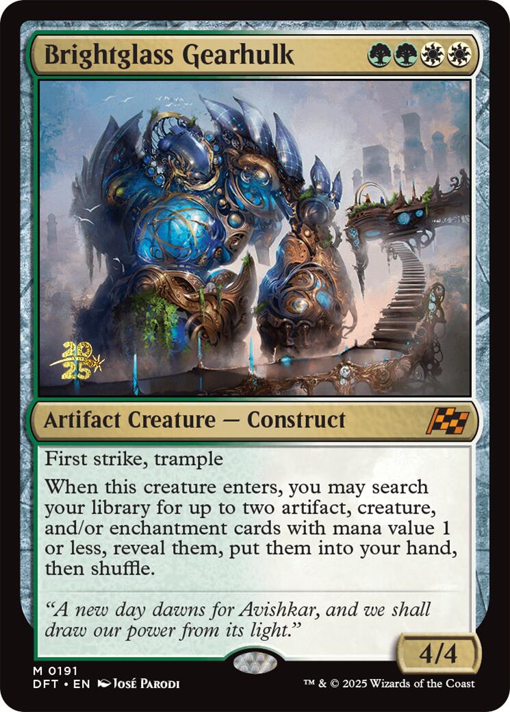 Brightglass Gearhulk [Aetherdrift Prerelease Promos] | Dumpster Cat Games