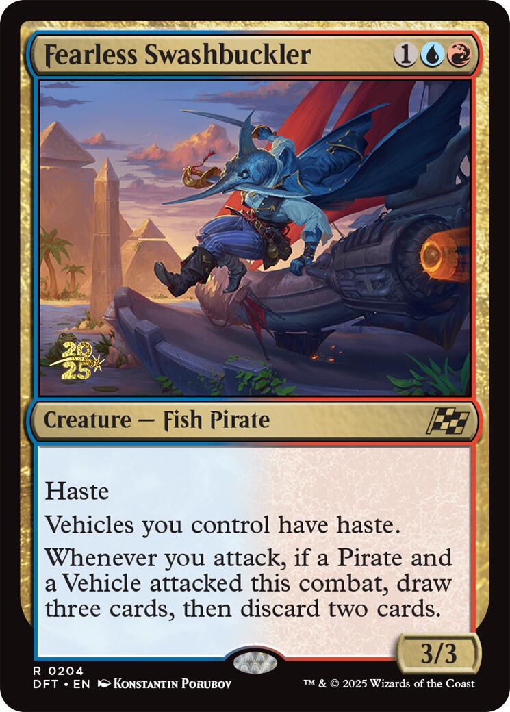 Fearless Swashbuckler [Aetherdrift Prerelease Promos] | Dumpster Cat Games
