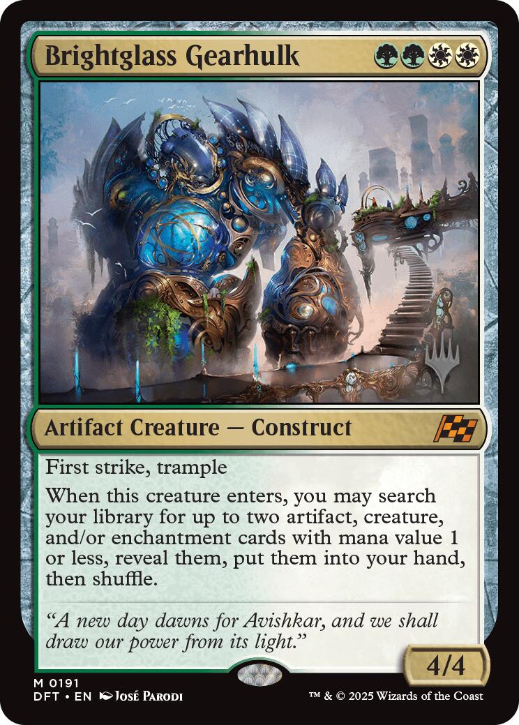 Brightglass Gearhulk (Promo Pack) [Aetherdrift Promos] | Dumpster Cat Games