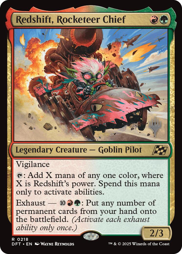 Redshift, Rocketeer Chief (Promo Pack) [Aetherdrift Promos] | Dumpster Cat Games