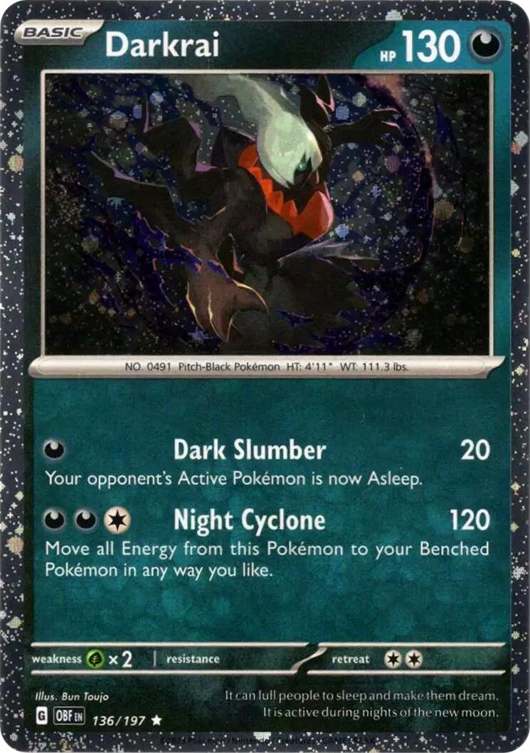 Darkrai (136/197) (Cosmos Holo) [Scarlet & Violet: Obsidian Flames] | Dumpster Cat Games