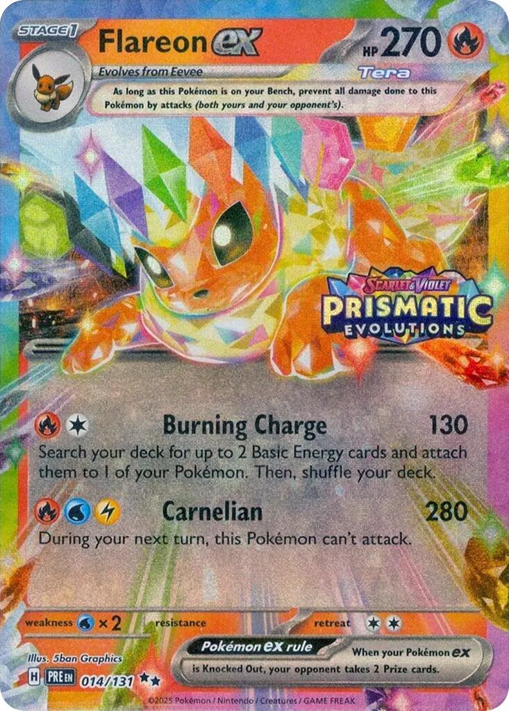 Flareon ex (014/131) (Prismatic Evolutions Stamp) [Scarlet & Violet: Prismatic Evolutions] | Dumpster Cat Games