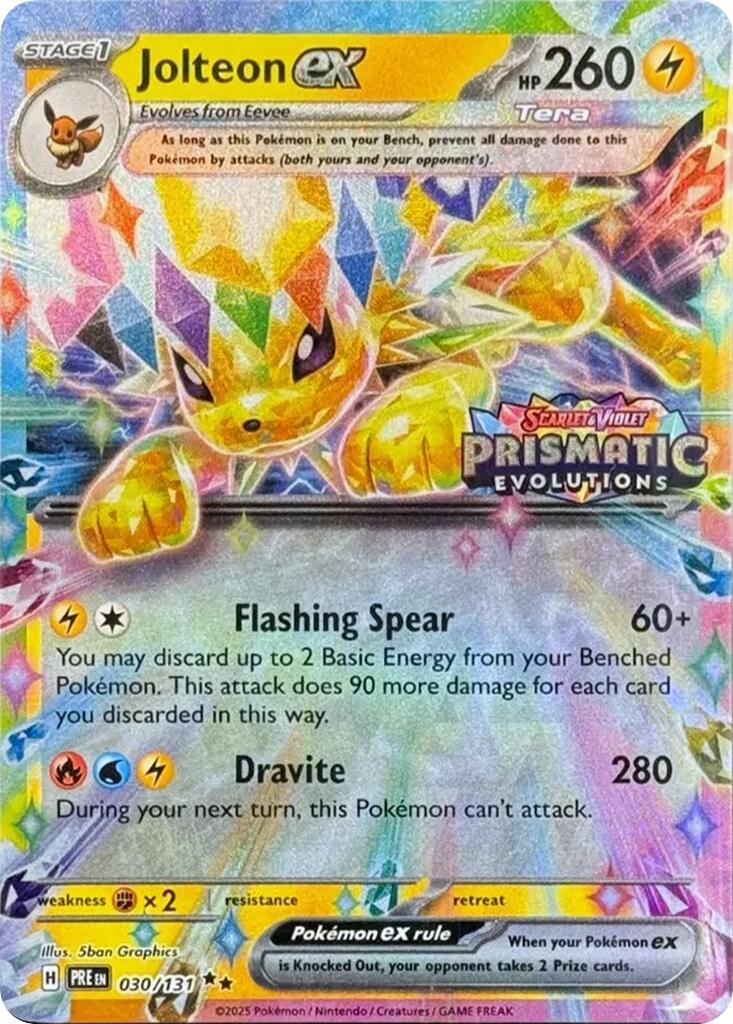 Jolteon ex (030/131) (Prismatic Evolutions Stamp) [Scarlet & Violet: Prismatic Evolutions] | Dumpster Cat Games