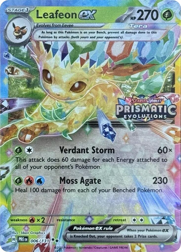 Leafeon ex (006/131) (Prismatic Evolutions Stamp) [Scarlet & Violet: Prismatic Evolutions] | Dumpster Cat Games
