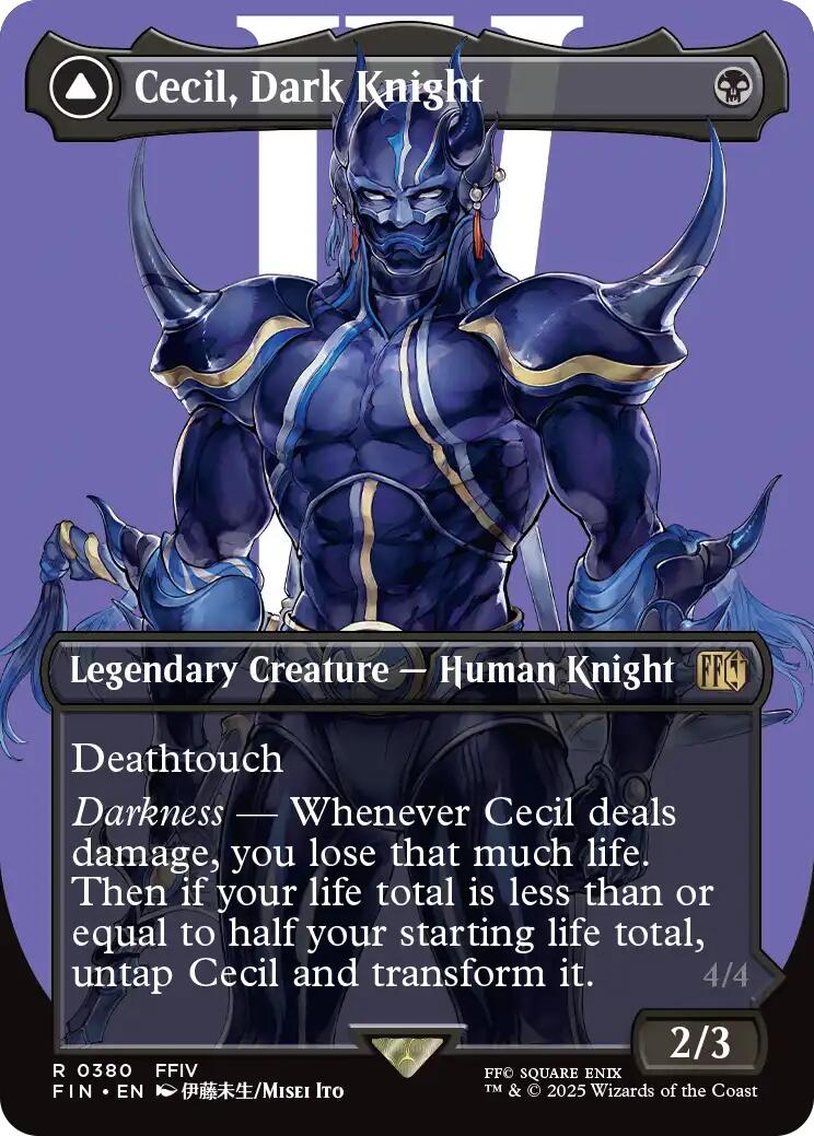 Cecil, Dark Knight // Cecil, Redeemed Paladin (Borderless) [FINAL FANTASY] | Dumpster Cat Games