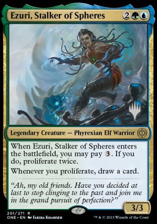 Ezuri, Stalker of Spheres (Promo Pack) [Phyrexia: All Will Be One Promos] | Dumpster Cat Games
