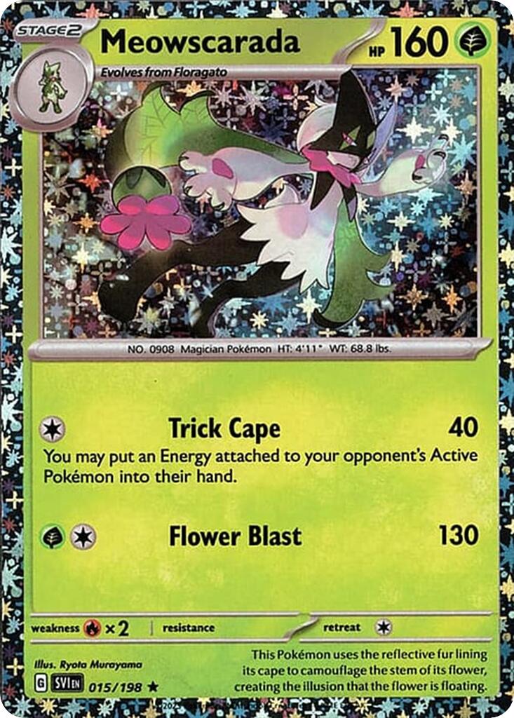 Meowscarada (015/198) (Sparkle Holo) [Miscellaneous Cards] | Dumpster Cat Games
