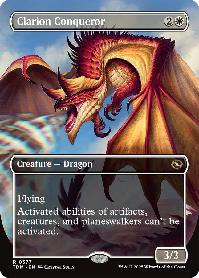 Clarion Conqueror (Borderless) [Tarkir: Dragonstorm] | Dumpster Cat Games