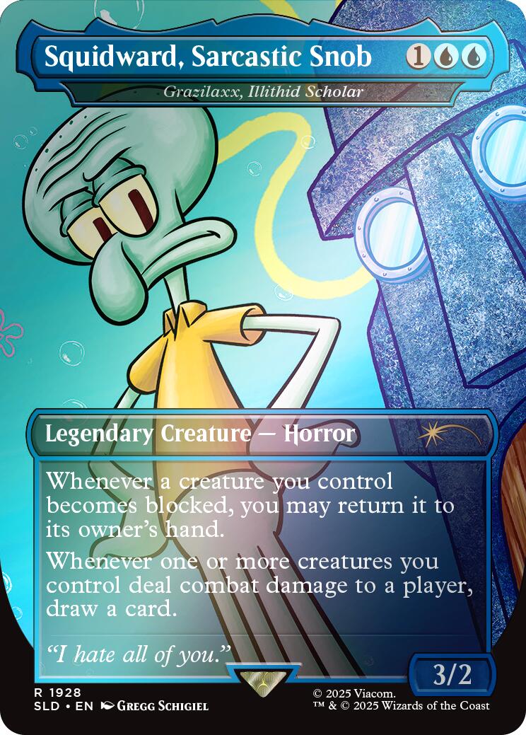 Squidward, Sarcastic Snob - Grazilaxx, Illithid Scholar (Rainbow Foil) [Secret Lair Drop Series] | Dumpster Cat Games