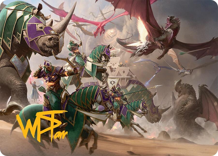United Battlefront Art Card (5/54) (Gold-Stamped Signature) [Tarkir: Dragonstorm Art Series] | Dumpster Cat Games