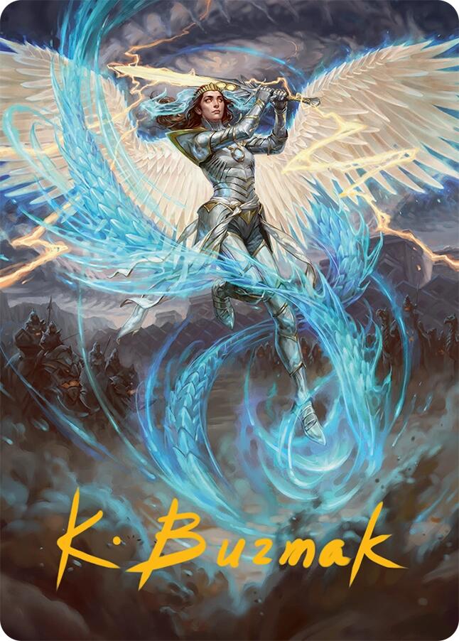 Elspeth, Storm Slayer Art Card (49/54) (Gold-Stamped Signature) [Tarkir: Dragonstorm Art Series] | Dumpster Cat Games