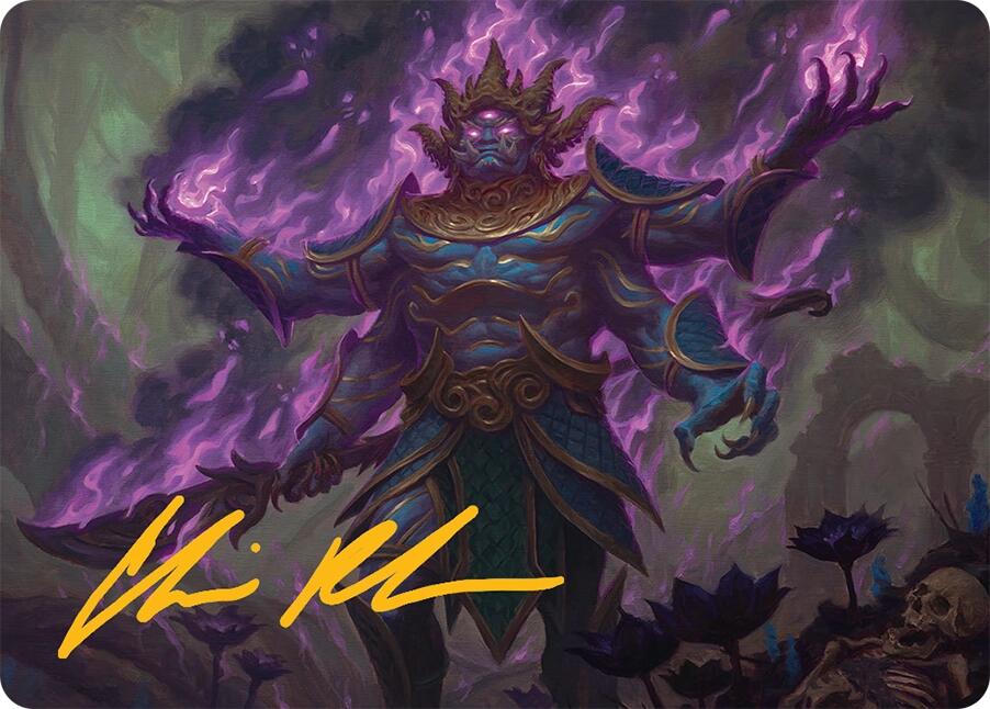 Rot-Curse Rakshasa Art Card (13/54) (Gold-Stamped Signature) [Tarkir: Dragonstorm Art Series] | Dumpster Cat Games