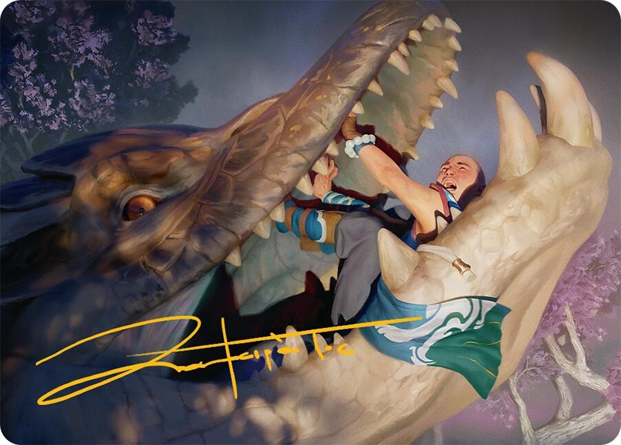 Jaws of Defeat Art Card (53/54) (Gold-Stamped Signature) [Tarkir: Dragonstorm Art Series] | Dumpster Cat Games