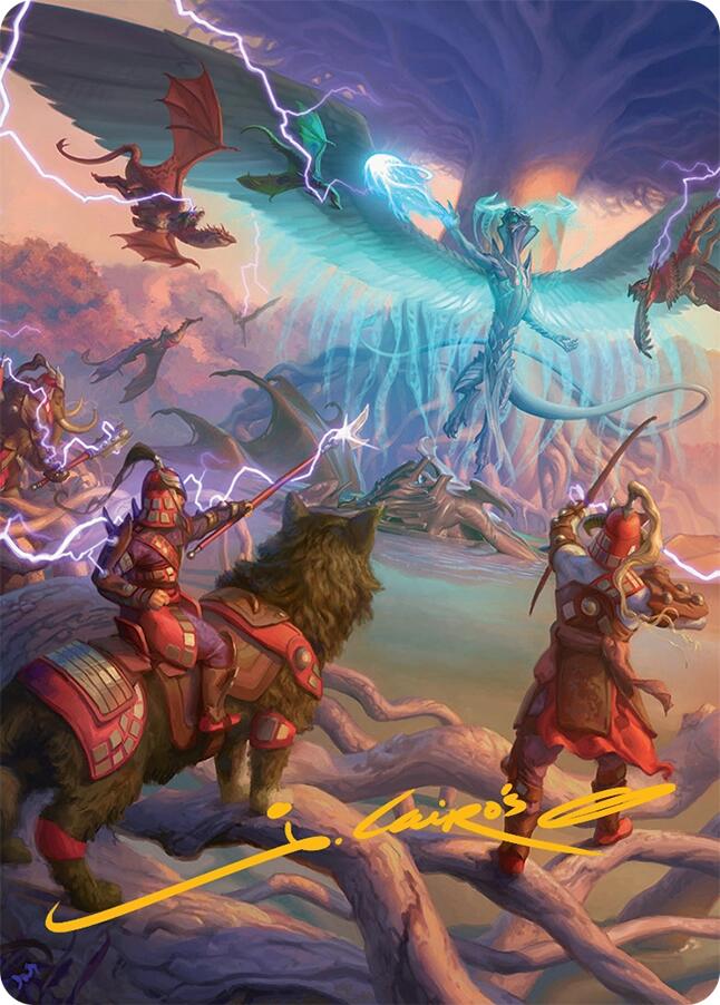 All-Out Assault Art Card (50/54) (Gold-Stamped Signature) [Tarkir: Dragonstorm Art Series] | Dumpster Cat Games