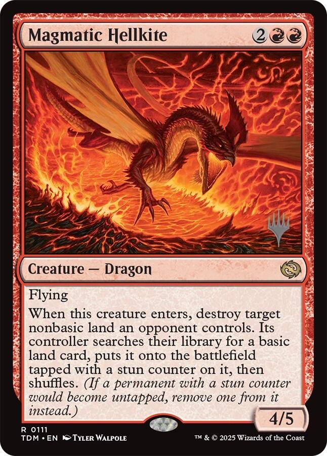 Magmatic Hellkite [Tarkir: Dragonstorm Promos] | Dumpster Cat Games