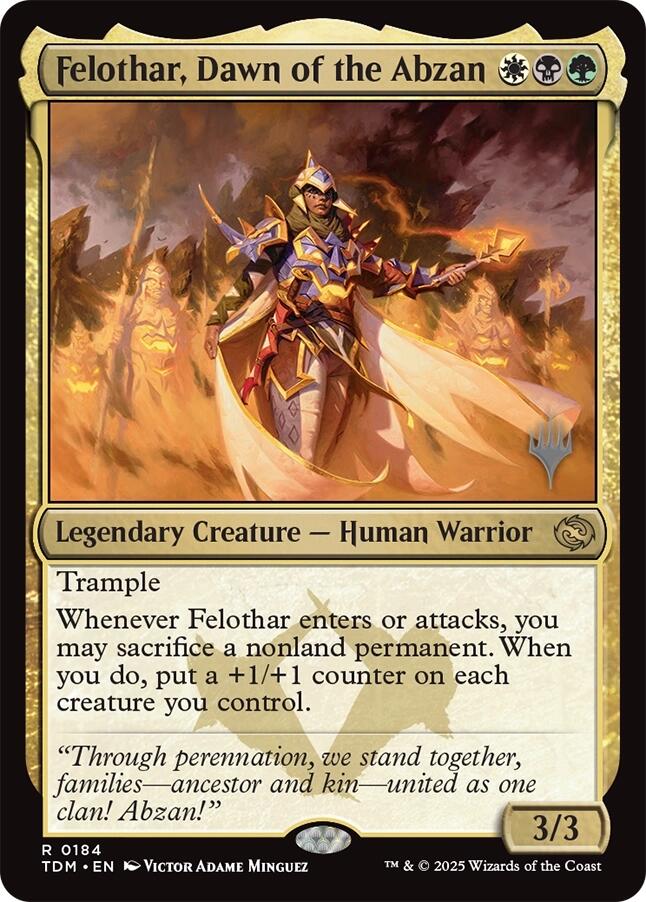 Felothar, Dawn of the Abzan [Tarkir: Dragonstorm Promos] | Dumpster Cat Games