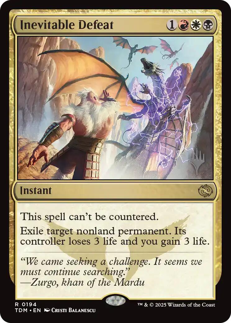 Inevitable Defeat [Tarkir: Dragonstorm Promos] | Dumpster Cat Games
