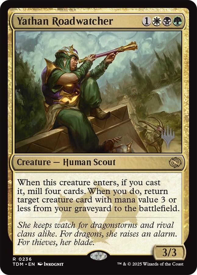 Yathan Roadwatcher [Tarkir: Dragonstorm Promos] | Dumpster Cat Games