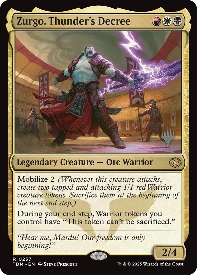 Zurgo, Thunder's Decree [Tarkir: Dragonstorm Promos] | Dumpster Cat Games