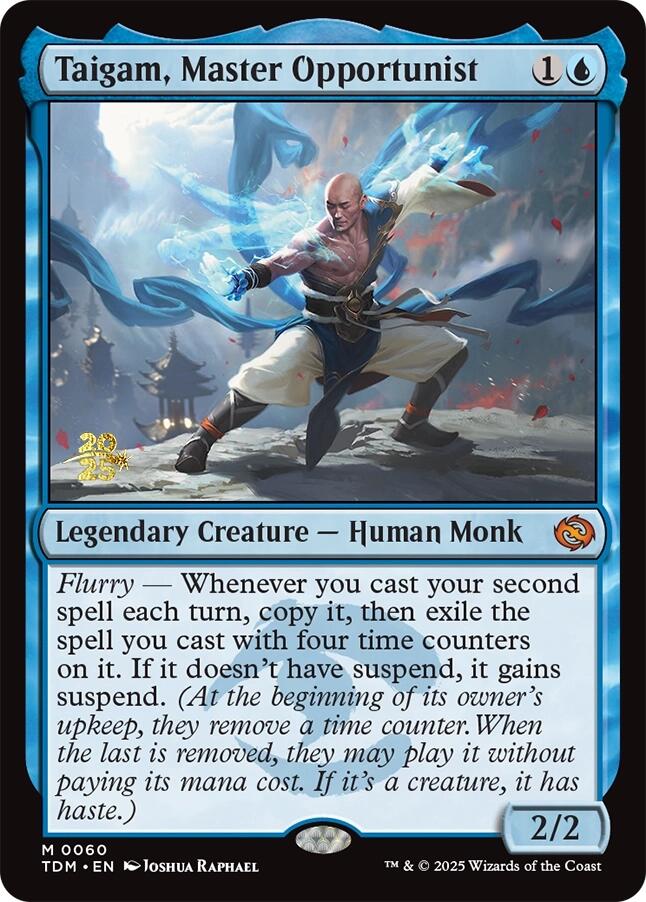 Taigam, Master Opportunist [Tarkir: Dragonstorm Prerelease Promos] | Dumpster Cat Games