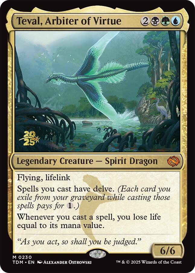 Teval, Arbiter of Virtue [Tarkir: Dragonstorm Prerelease Promos] | Dumpster Cat Games