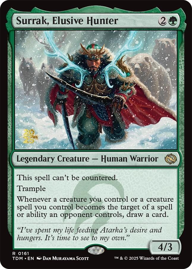 Surrak, Elusive Hunter [Tarkir: Dragonstorm Prerelease Promos] | Dumpster Cat Games