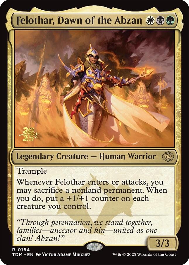 Felothar, Dawn of the Abzan [Tarkir: Dragonstorm Prerelease Promos] | Dumpster Cat Games