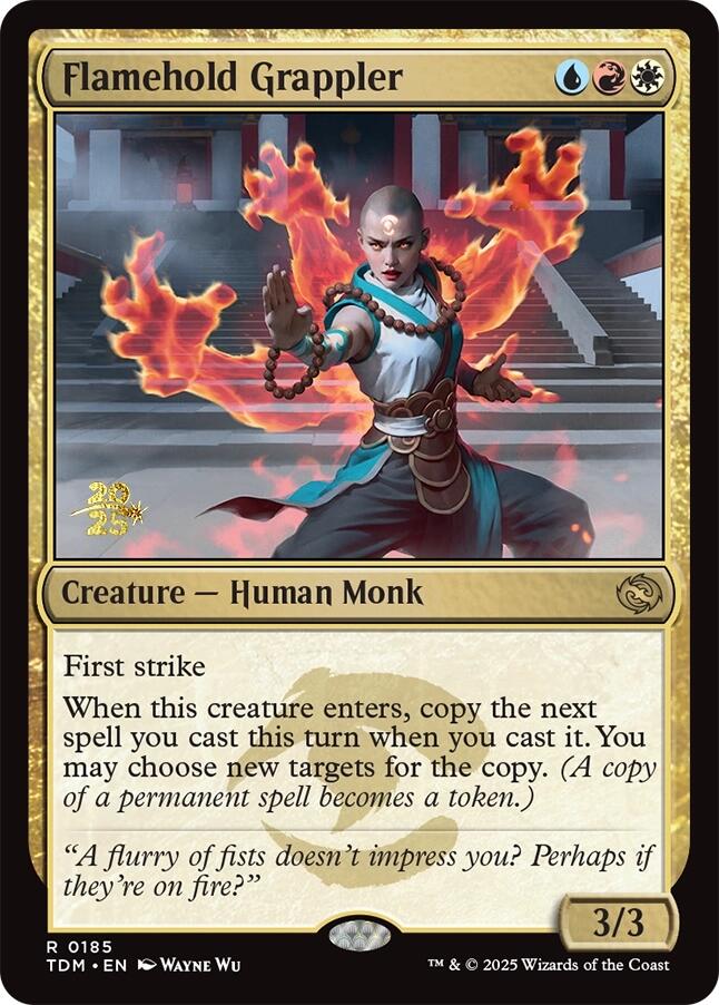 Flamehold Grappler [Tarkir: Dragonstorm Prerelease Promos] | Dumpster Cat Games