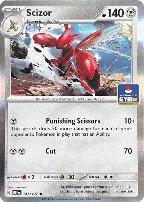 Scizor (141/197) (Pokemon Gym Promo) [Scarlet & Violet: Obsidian Flames] | Dumpster Cat Games