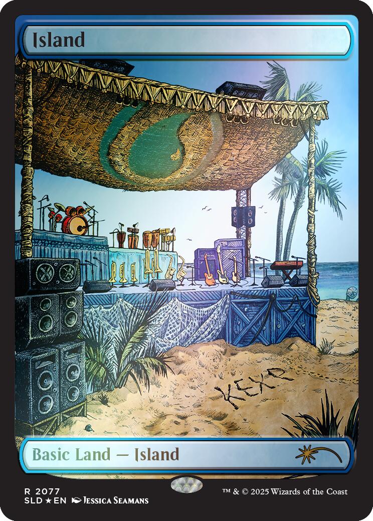 Island (2077) (Rainbow Foil) [Secret Lair Drop Series] | Dumpster Cat Games