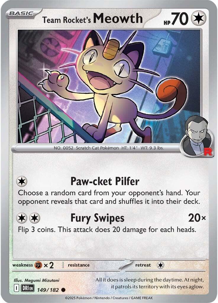 Team Rocket's Meowth (149/182) [Scarlet & Violet: Destined Rivals] | Dumpster Cat Games