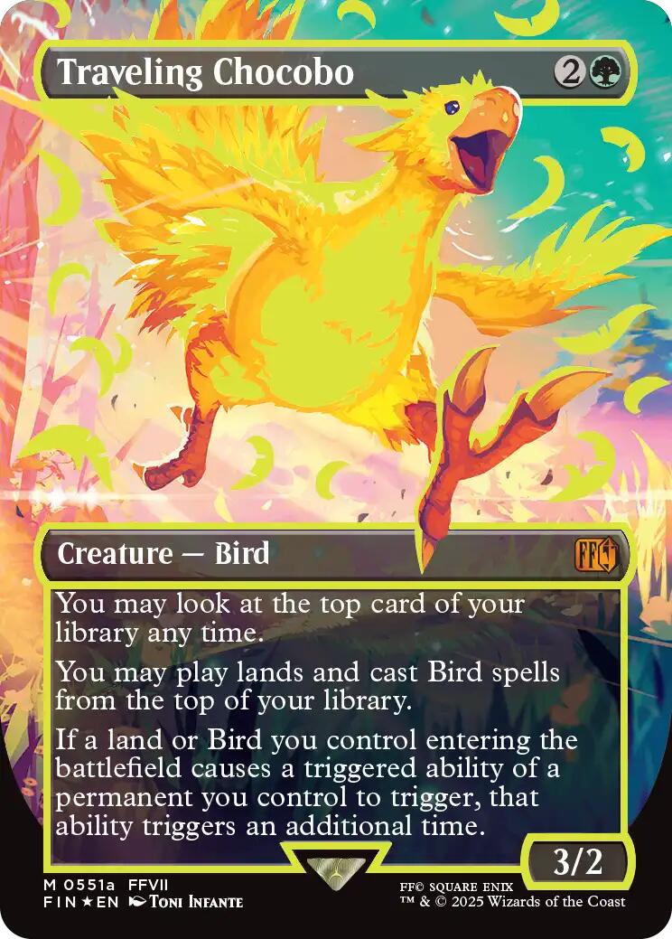 Traveling Chocobo (Borderless) (Neon Ink Yellow) [FINAL FANTASY] | Dumpster Cat Games