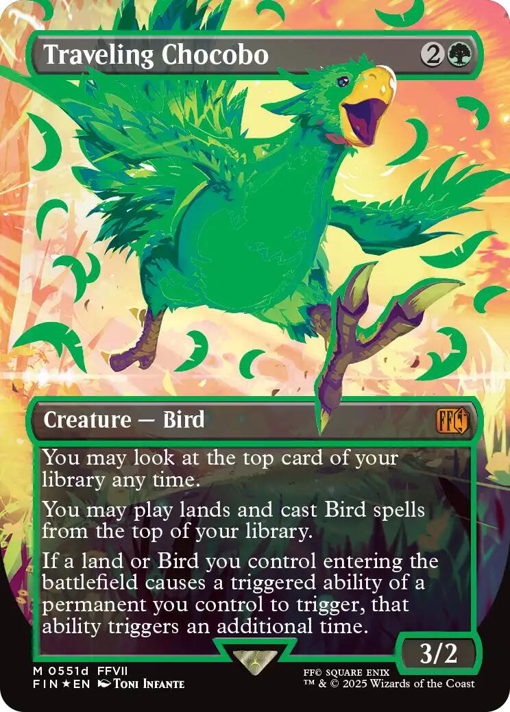 Traveling Chocobo (Borderless) (Neon Ink Green) [FINAL FANTASY] | Dumpster Cat Games