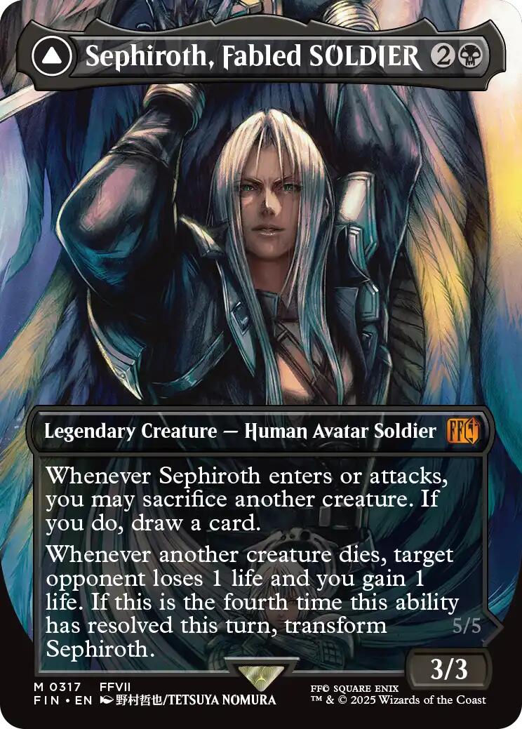 Sephiroth, Fabled SOLDIER // Sephiroth, One-Winged Angel (Borderless) (0317) [FINAL FANTASY] | Dumpster Cat Games