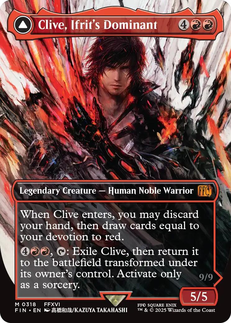 Clive, Ifrit's Dominant // Ifrit, Warden of Inferno (Borderless) (0318) [FINAL FANTASY] | Dumpster Cat Games